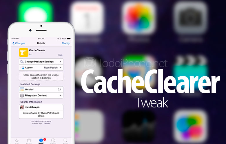 CacheClearer, tweak yang akan menghapus cache aplikasi iPhone 1