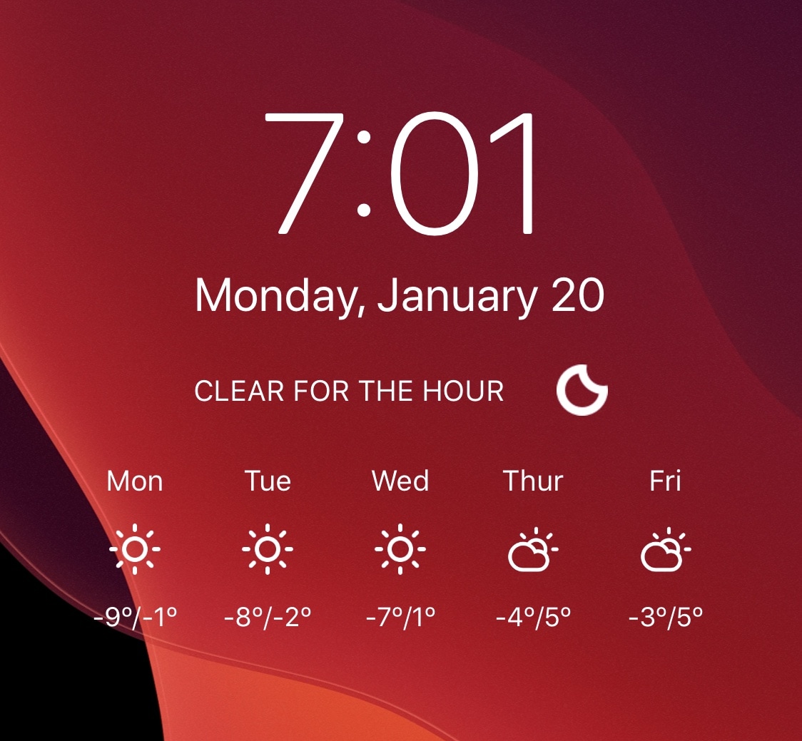 Dapatkan tampilan Cuaca terperinci di layar Kunci iPhone Anda dengan Mot 1