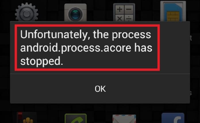 Bagaimana cara memperbaiki kesalahan android.process.acore? 1