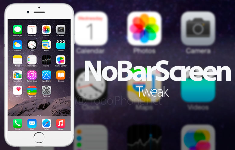 Cara membuat tangkapan layar di iPhone, tanpa bilah status, dengan NoBarScreen 1