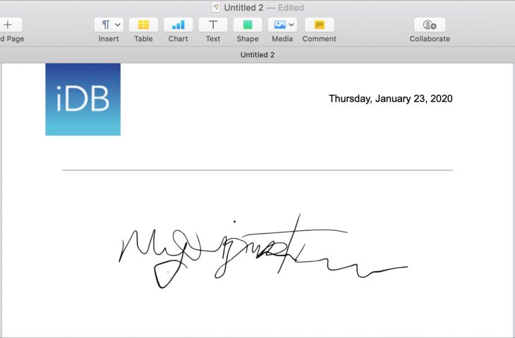 Cara menambahkan tanda tangan di Apple Halaman di Mac 1