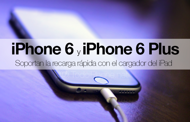 IPhone 6 dan iPhone 6 Plus mendukung pengisian cepat dengan pengisi daya iPad 1