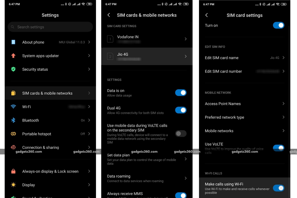 Jio Wi Fi ringer skärmdump av Android 360-gadgeten