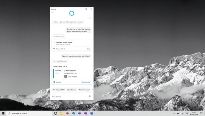 Microsoft menghapus sumber daya Cortana untuk fokus pada produktivitas 1
