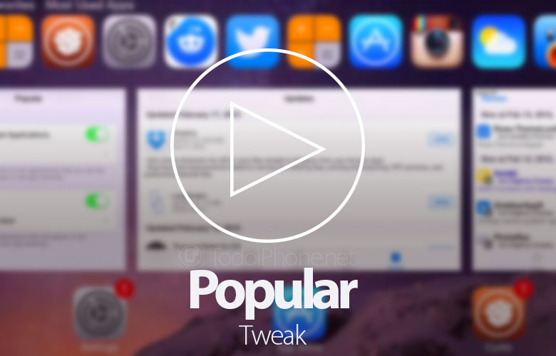 Lihat aplikasi favorit di layar multitasking iPhone dengan Populer 1