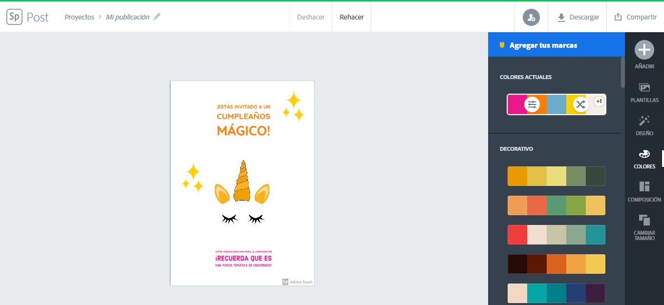 Skapa födelsedagskort för barn online med Adobe Spark
