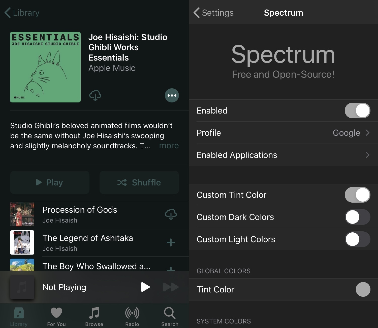 Spectrum memungkinkan jailbreaker mewarnai antarmuka pengguna iOS secara gratis 1