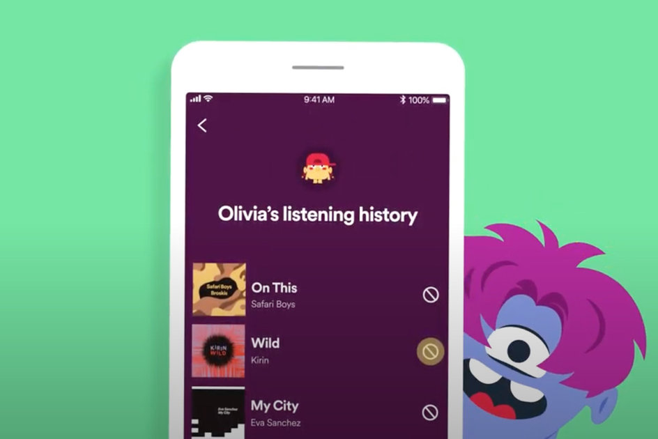 Spotify Kids'te çocuğunuzun işitme geçmişini telah melihat ve içeriği engelleme 1