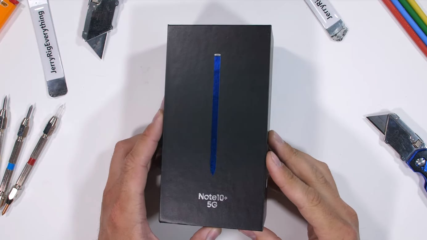Uh-oh, Galaxy Note  10+ 5G telah jatuh ke cengkeraman JerryRigEverything (video) 1