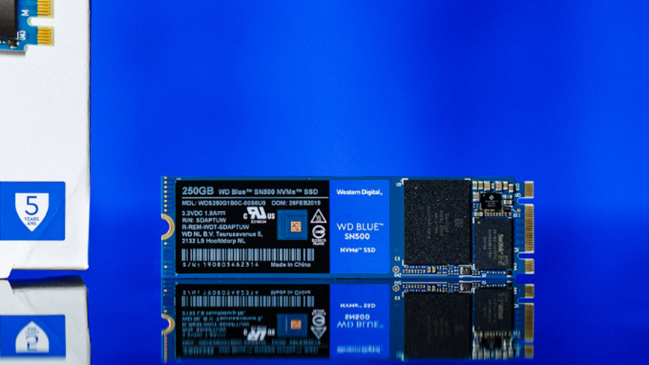 WD Blue SN500 M.2 NVMe SSD. (Kredit: Tom's Hardware)