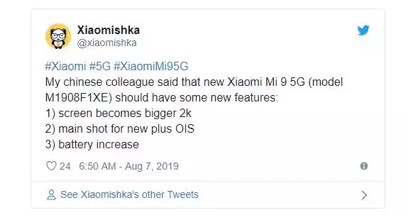 Xiaomi Mi 9 5G akan hadir dengan layar 2K, OIS dan lebih banyak baterai 1