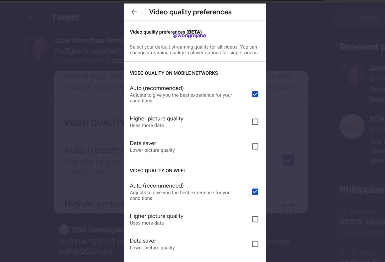 YouTube Untuk Android OS dapat menghadirkan preferensi kualitas video 1