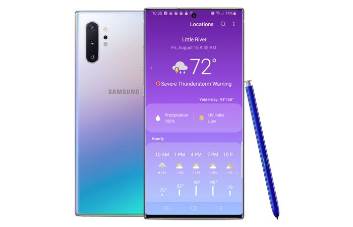 Samsung bergabung dengan Weather Channel ke Galaxy Note        10 1