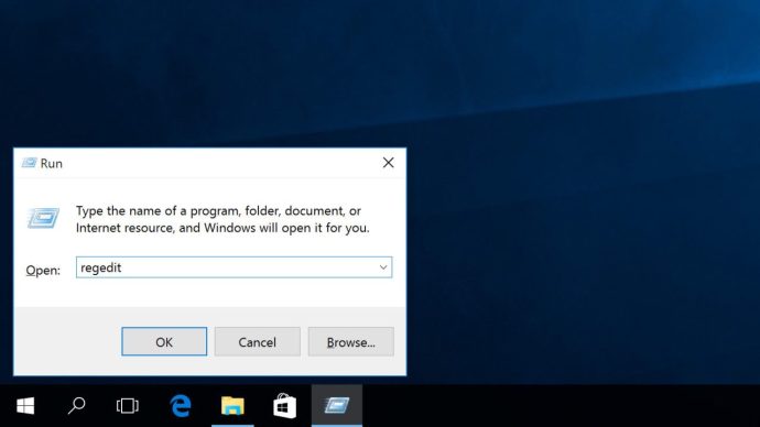 kör Windows 10 regedit