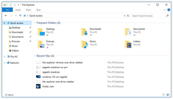 ta bort filutforskaren OneDrive Windows 10