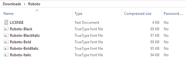 Contoh file font.