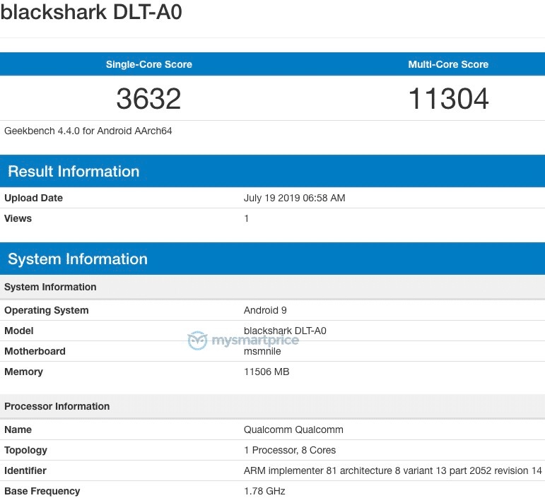 Black Shark 2 Pro muncul di Geekbench dengan RAM 12GB dan Snapdragon 855+ 1