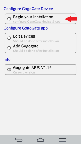Gogogate Android-installation