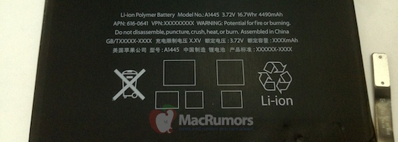Foton av iPad Mini-batteriet som påstås visas 3