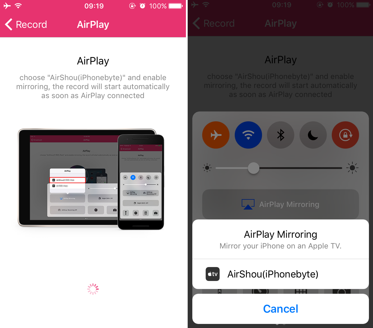 Menggunakan AirShou untuk merekam layar iPhone