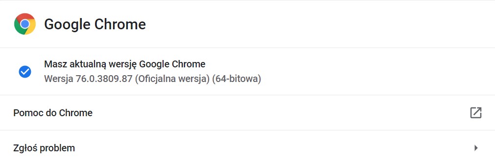 Chrome Update 76