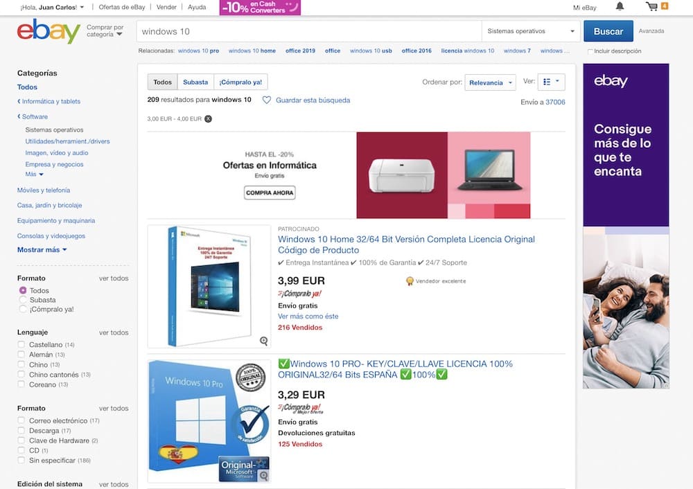 Apakah kunci legal Windows 10 dijual seharga 4 euro di eBay?