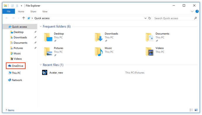 satu drive file explorer windows 10