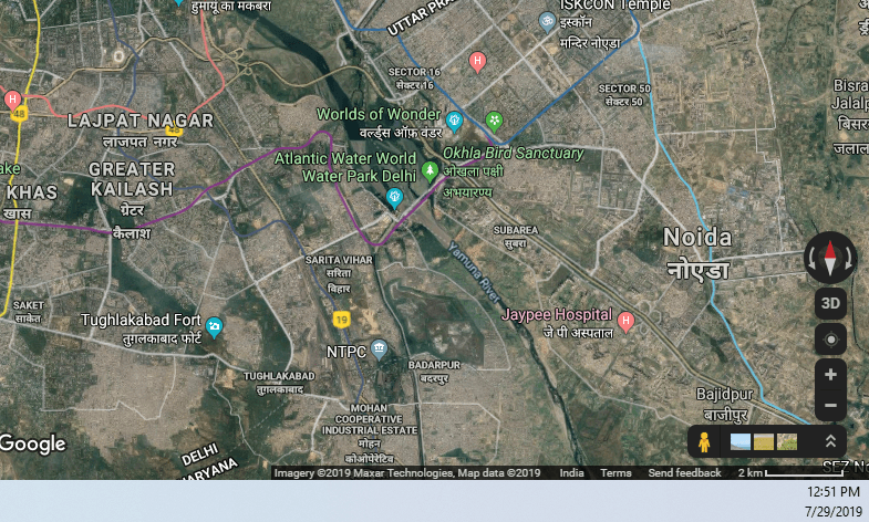 Google Maps arbetar med satellitdata 