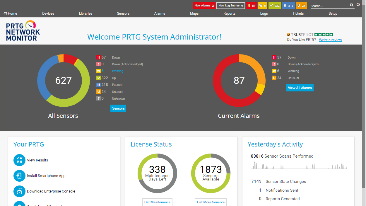 Paessler PRTG Network Monitor 18,4 tinjauan: Suite pemantauan komprehensif