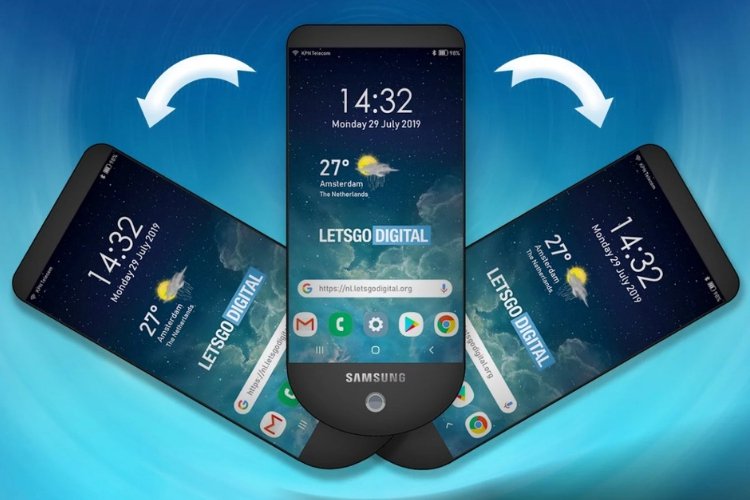 Samsung Patents Weird Triple-Screen Phone dengan Mekanisme Swivel