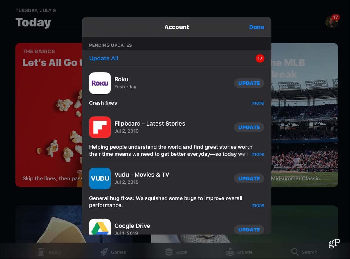Hur man hittar och uppdaterar applikationer manuellt på iOS 13 i App Store 2