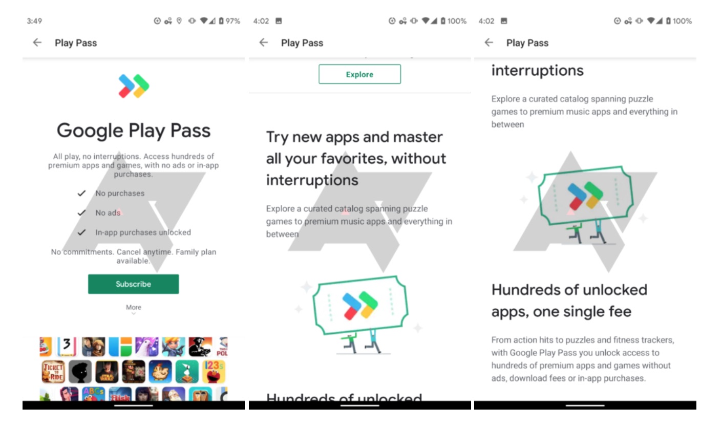 Google menguji aplikasi Play Pass dan layanan berlangganan game