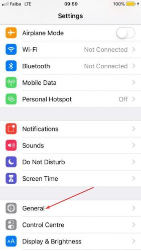 Lås applikationen General Iphone Settings