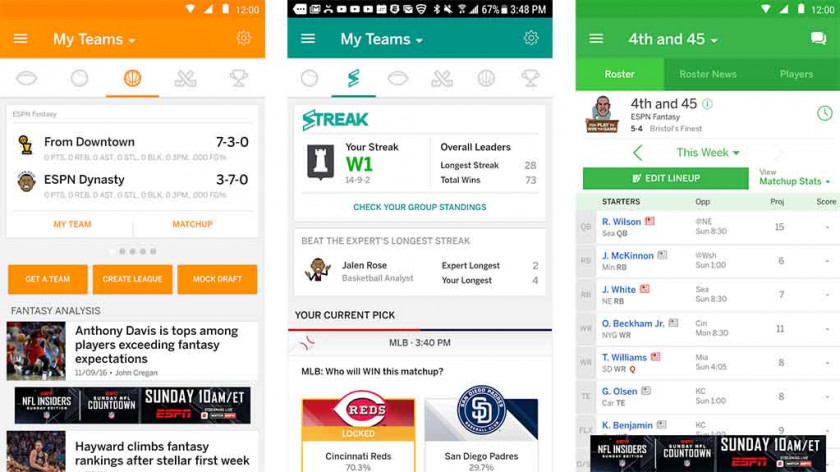 ESPN Fantasy Sports är ett av de bästa hockeyspelen för Android 