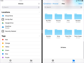 Filfunktioner för iOS 13 Ipados 18-applikationen