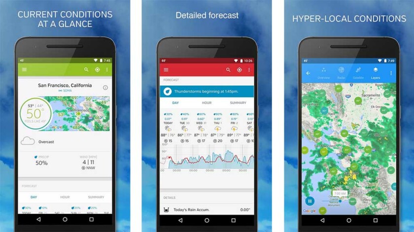 Weather Underground är en av de bästa klockwidget-apparna för Android 