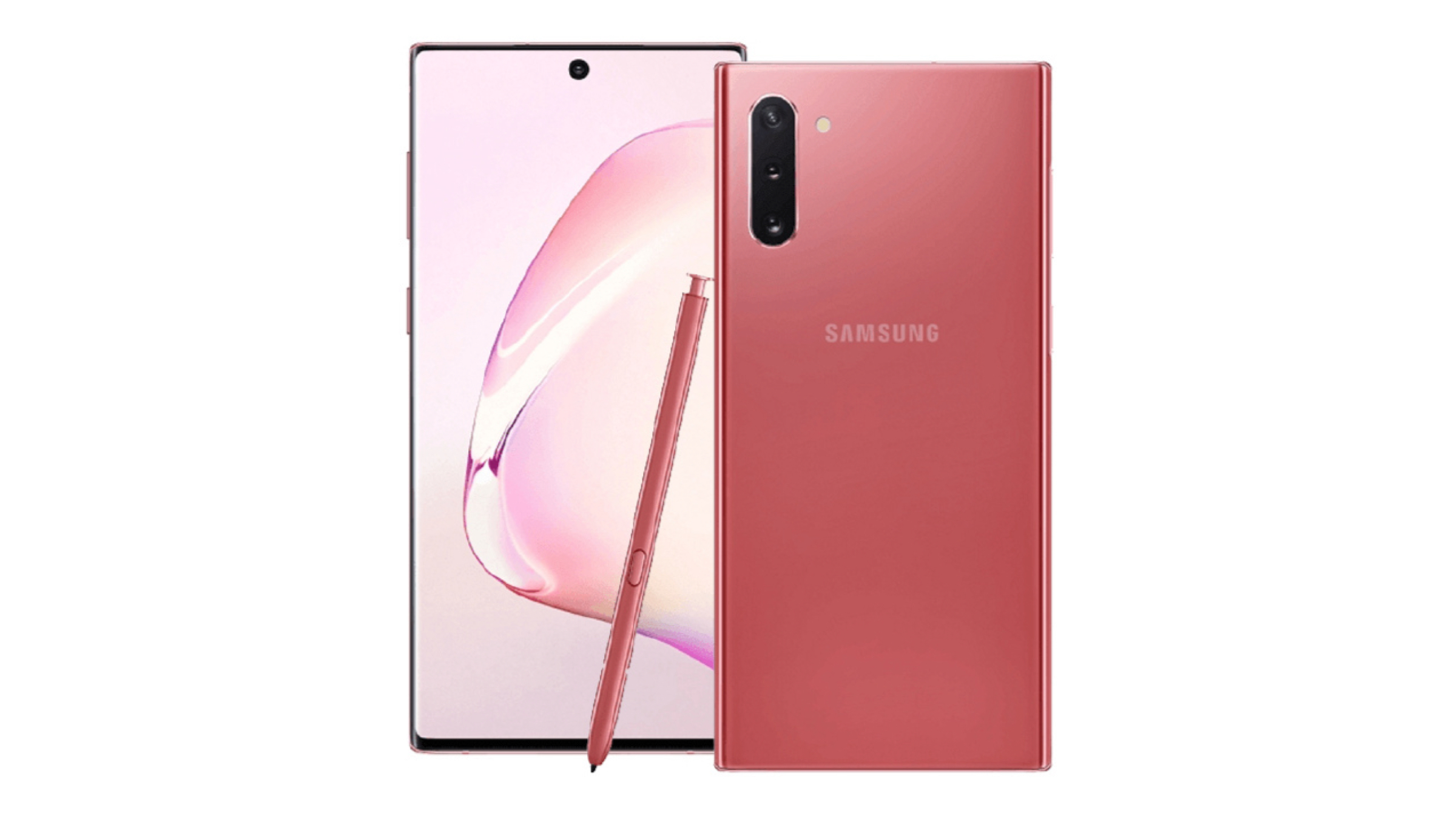 Samsung Galaxy Note 10 Bocor Dengan Warna Hijau Dan Merah Muda