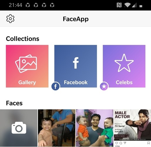 Faceapp Photo Upload-sida