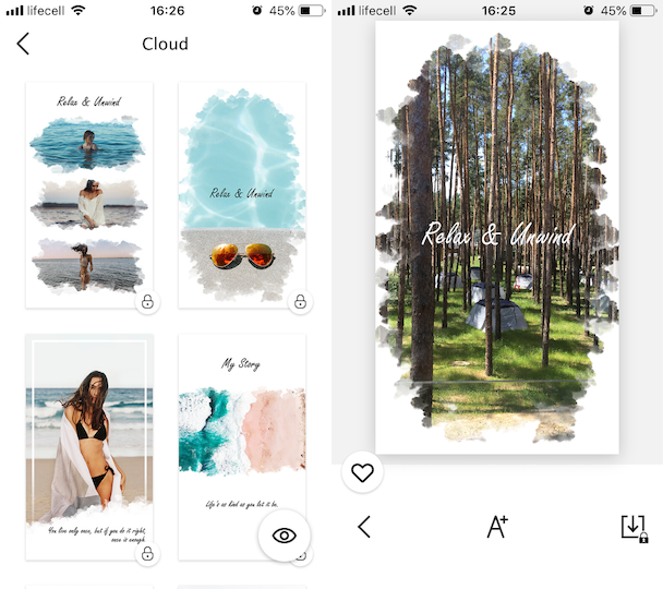 Template cloud untuk Instagram Cerita di StoryArt