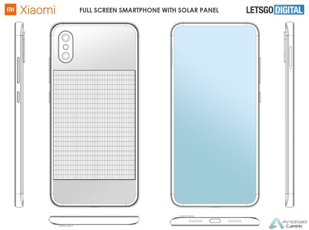 Den patenterade Xiaomi-smarttelefonen är utrustad med 2 solpaneler