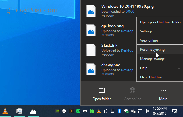 Hur man pausar OneDrive-filsynkronisering manuellt Windows 10 2
