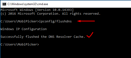 siram dns di windows pc untuk memperbaiki kesalahan DNS_PROBE_FINISHED_NXDOMAIN di chrome