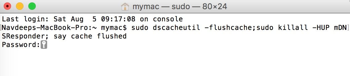 siram dns cache di macbook untuk memperbaiki DNS_PROBE_FINISHED_NXDOMAIN
