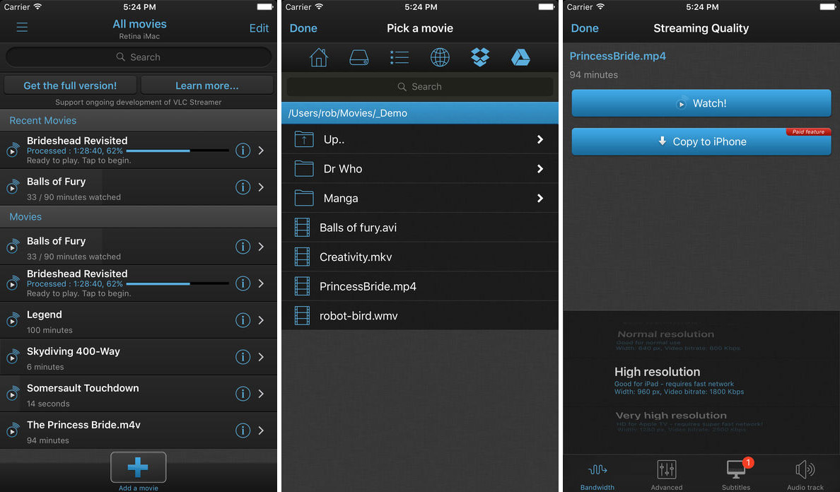 VLC Streamer Screenshot Aplikasi iPad Gratis