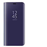 Dedux Samsung Case Galaxy Note 10 Pro - Smart Model Tanggal / Waktu Lihat Shining Mirror Hard Case flip dengan untuk Samsung Galaxy Note 10 Pro, Ungu Biru