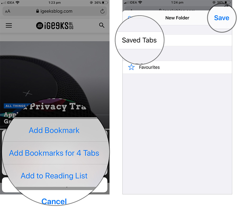 Tandai semua tab terbuka di Safar di iPhone atau iPad di iOS 13