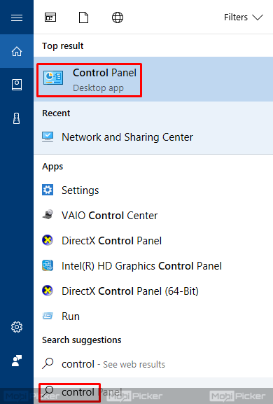 VAIO Control Center Windows 10. Err_name_not_resolved. Result control