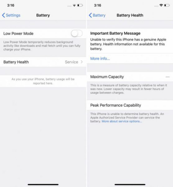 Apple memblokir baterai iPhone Anda yang diperbaiki oleh pihak ketiga oleh perangkat lunak 1