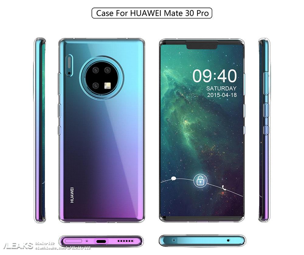 Det påstådda Huawei Mate 30 Pro-fallet hävdar en avrundad bakre kamerainställning 4