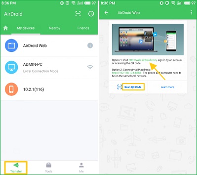 Överför Android-filer med AirDroid